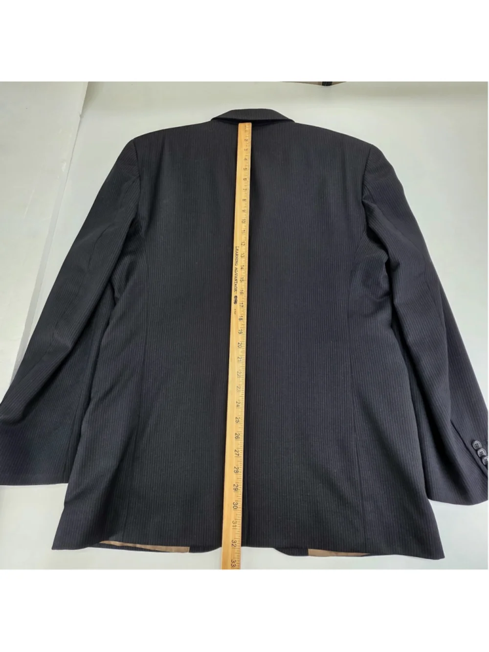 Banana Republic Wool Pinstripe Suit Mens 44R 34x32 Navy 2 Piece Executive